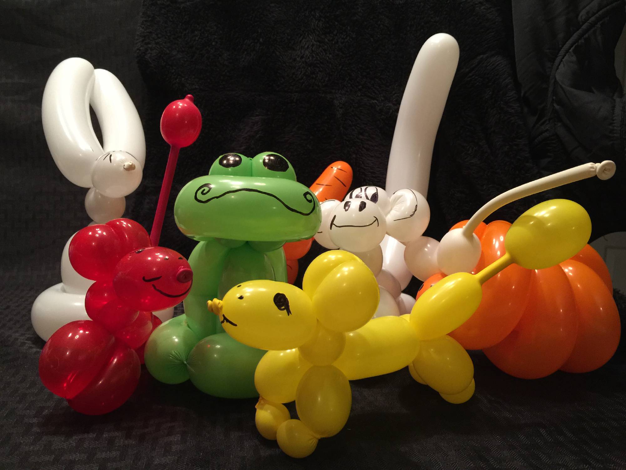 Balloon twisting animals ready for events in Raleigh