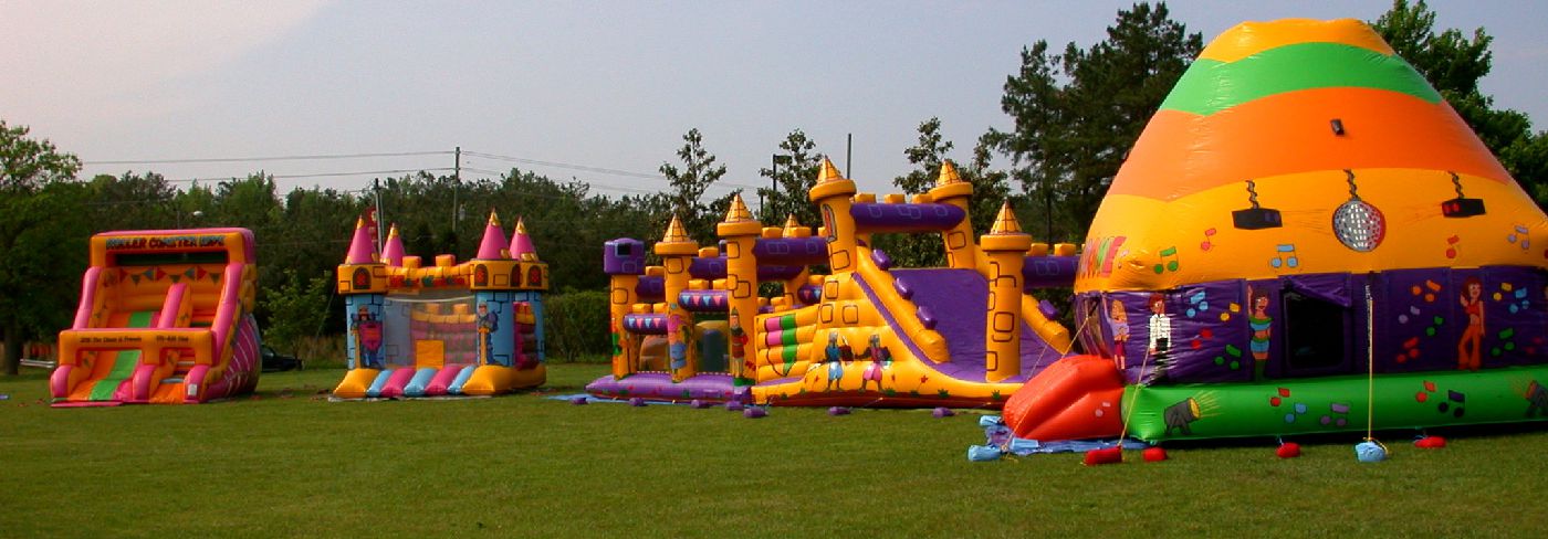 A kid's bounce house dream all setup and ready to go in Morrisville, NC