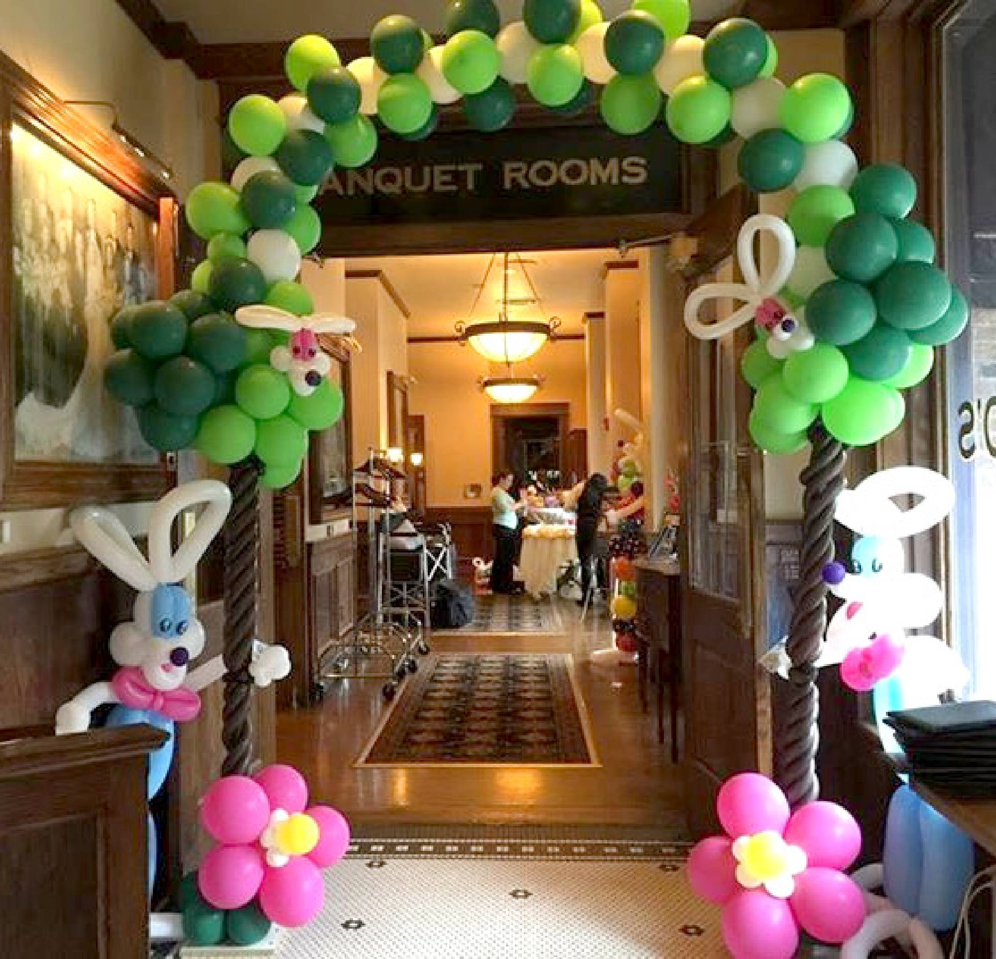 Easter balloon decorations for Durham restaurant