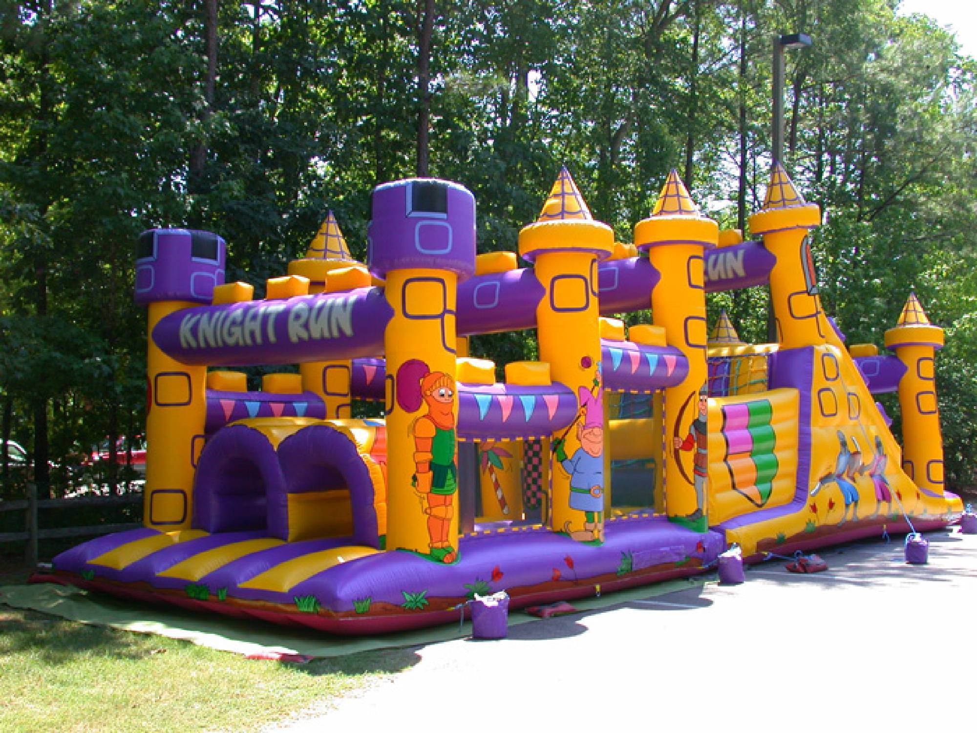 Side view of obstacle course rental