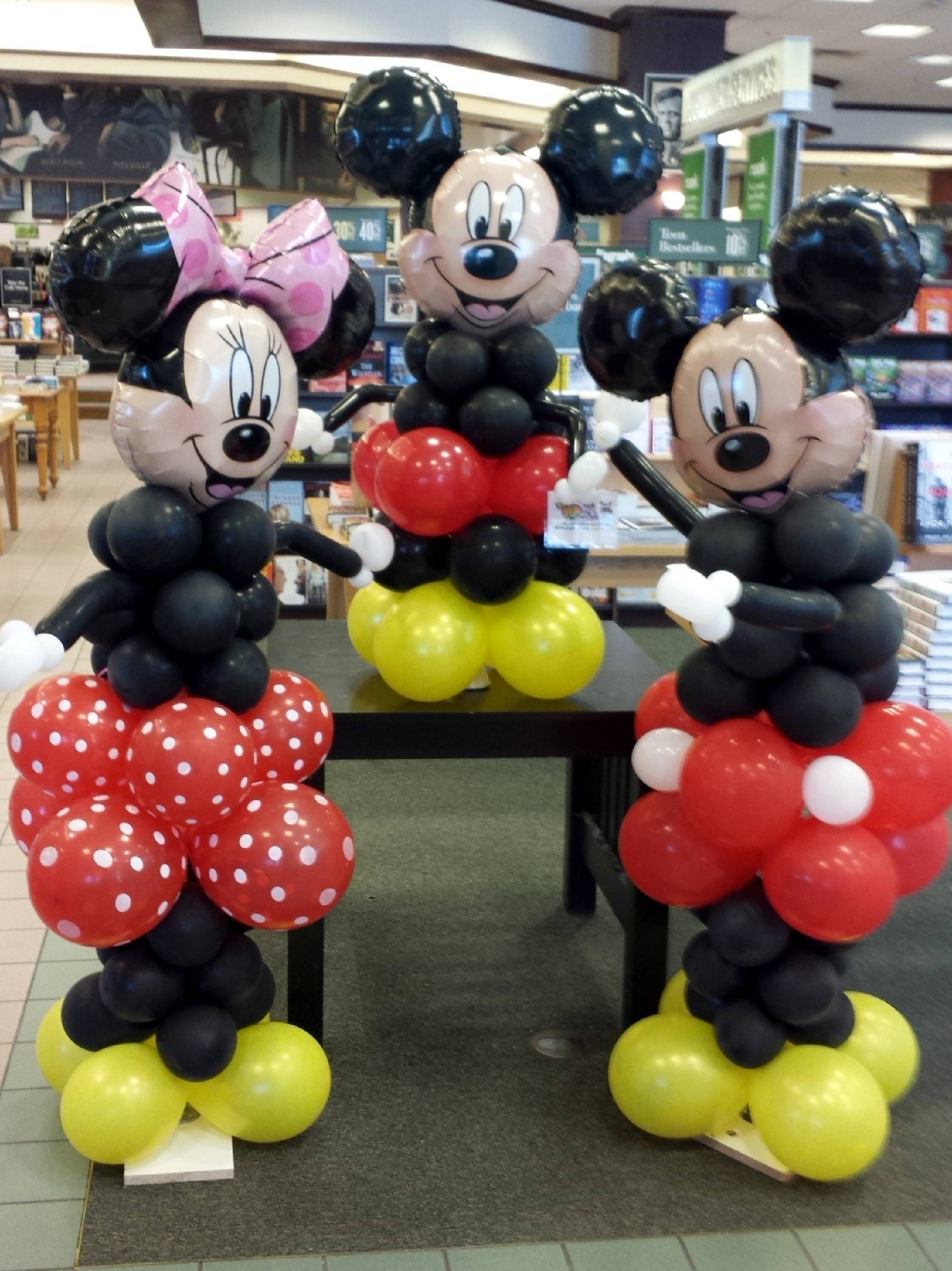 Three famous mouse balloon decorations at Barnes and Noble